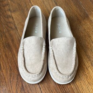 J Crew kids loafer shoes, taupe suede, size 13T
